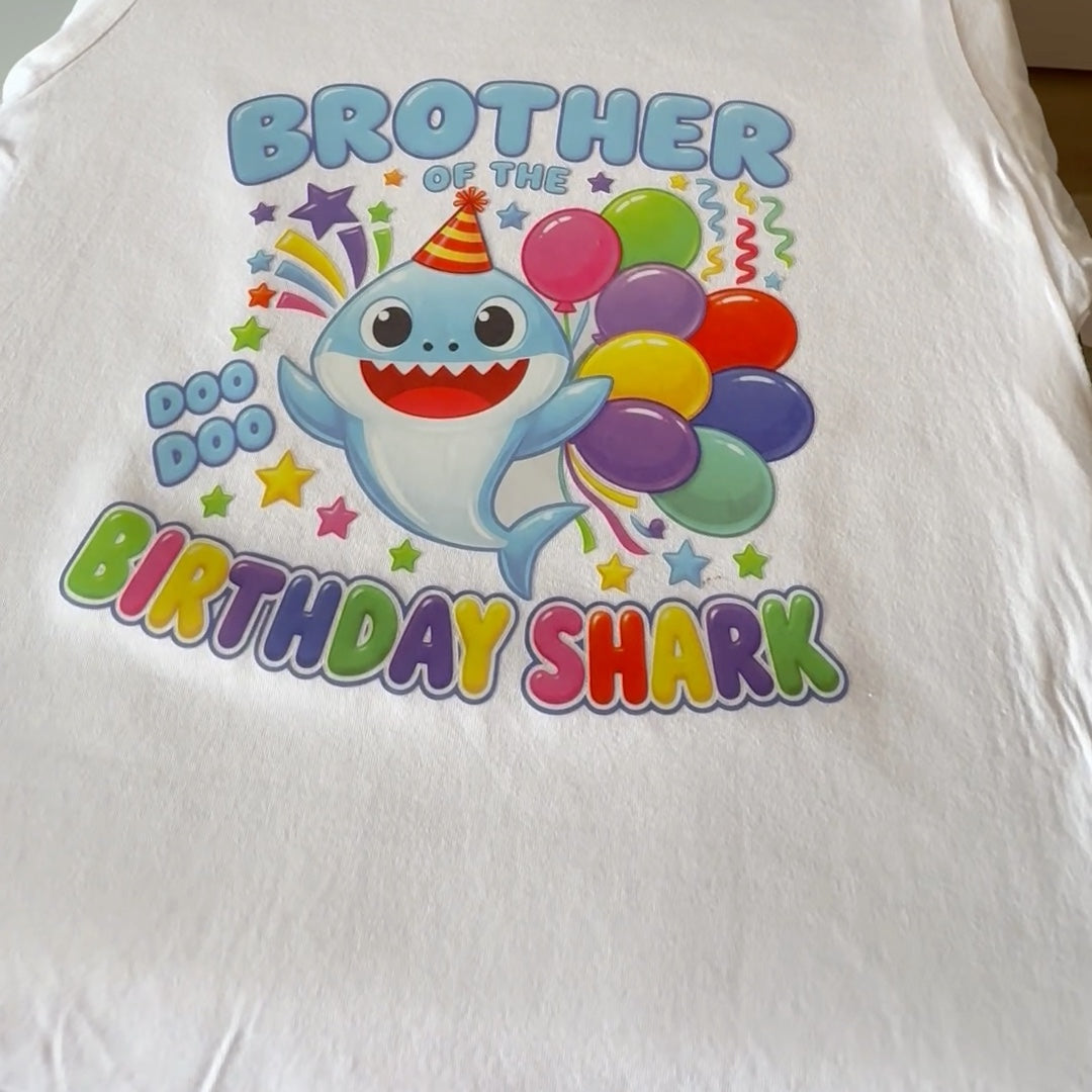 Finished birthday shirt with a colorful custom design